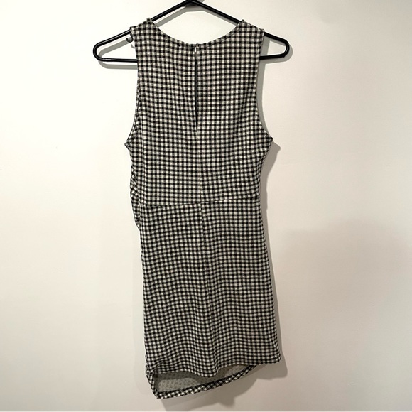 Women’s Zara Check Plaid Dress Gingham Fitted Ruched Sleeveless Size M - Picture 3 of 5